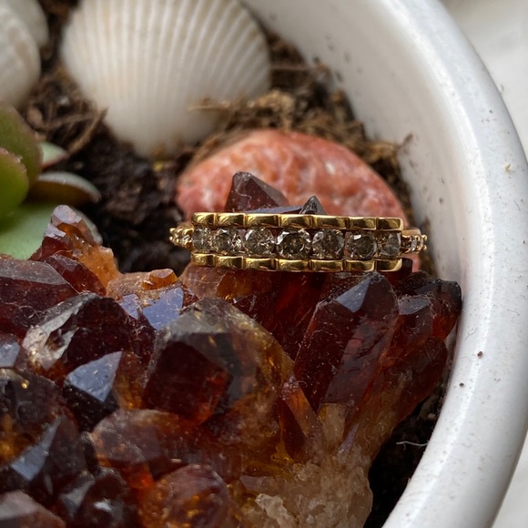 10k Yellow Gold Large Diamond Ring - Picture 2 of 14